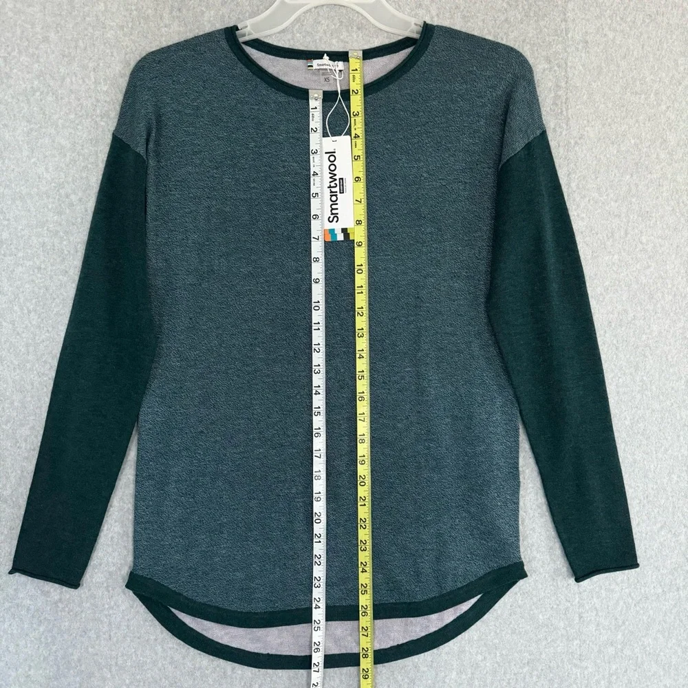Smartwool Shadow Pine Colorblock Sweater Womens XS Mist Twilight Blue Marled - Picture 10 of 15